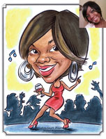 caricature of dancer by caricature artist Mike Hasson