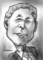 black and white caricature of george w bush