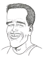 Arnold Schwarzenegger caricature by Michael Beickel