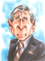 color caricature of george w bush by lorin bernsen