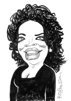 caricature by gerry rasmussen of oprah winfrey