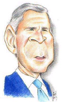 george w bush caricature by gon