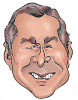 george w bush caricature by mike hasson