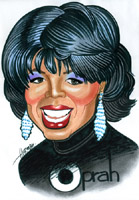 color caricature by philip herman of oprah winfrey