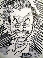 black and white jack nicholson caricature by bat hilliard