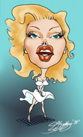 celebrity caricature of marilyn monroe by james weckbacher