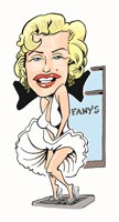 caricature by jerry shippee of marilyn monroe