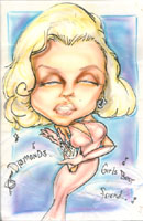 color caricature of marilyn monroe by kristen heise