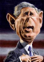 color george w bush caricature by j. leal