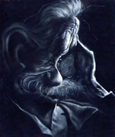 color caricature of einstein by j. leal