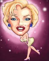 color caricature of marilyn monroe by liane leblanc