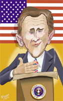 george w bush caricature by mel lothrop