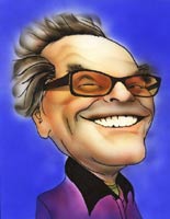 color caricature of jack nicholson by michelle lydon