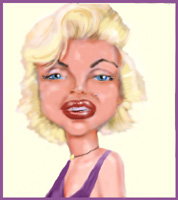 color caricature of marilyn monroe by daniel malstrom