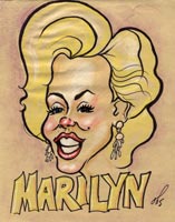 celebrity caricature by matheu spraggins of marilyn monroe