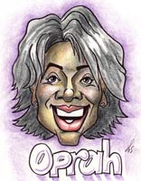 celebrity caricature by matheu spraggins of oprah winfrey