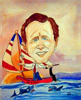 caricature by tica mcgarity of president george w bush