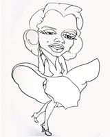 caricature by tica mcgarity of marilyn monroe