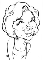 marilyn monroe black and white caricature by jed mickle