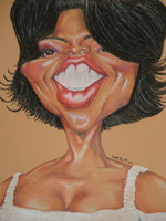 color caricature of oprah by chris neuenschwander
