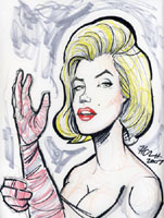 color caricature of marilyn monroe by howie noel