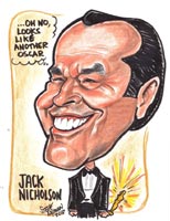 color caricature of jack nicholson by steve nyman