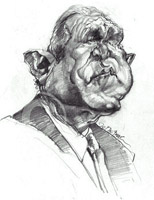 george w bush caricature by jan op debeeck