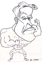 arnold schwarzenegger caricature by don pinsent