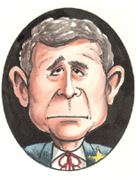 george w bush caricature by kent roberts
