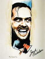 Jack Nicholson caricature by Mary Rochelle