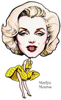 Marilyn Monroe caricature by Mary Rochelle