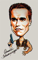 Arnold Schwarzenegger caricature by Mary Rochelle
