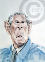 caricature of george bush by bastian schreck