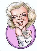 color caricature of marilyn monroe by chuck senties
