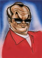 color caricature of jack nicholson by robert stolt