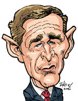 color caricature of george w bush by tako x