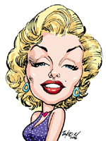 color caricature of marilyn monroe by tako x