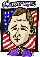 president george w bush caricature by bryan toy