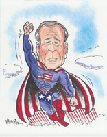 george w bush caricature by mike valentine