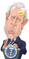 color caricature of george w bush by zack wallenfang