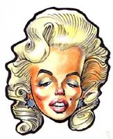 color caricature of marilyn monroe by texas tim webb