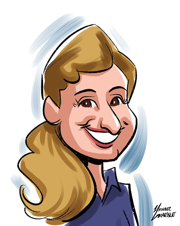 caricature of by caricature artist mike Graessle